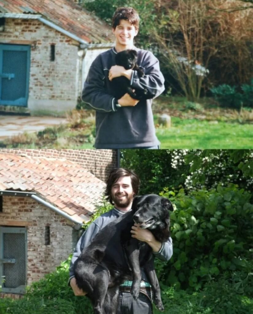 cane nero tenuto in braccio da piccolo