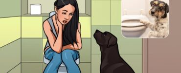 cane donna al bagno